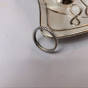 Twist Rope Band Ring - 925 Silver - Sz. 7